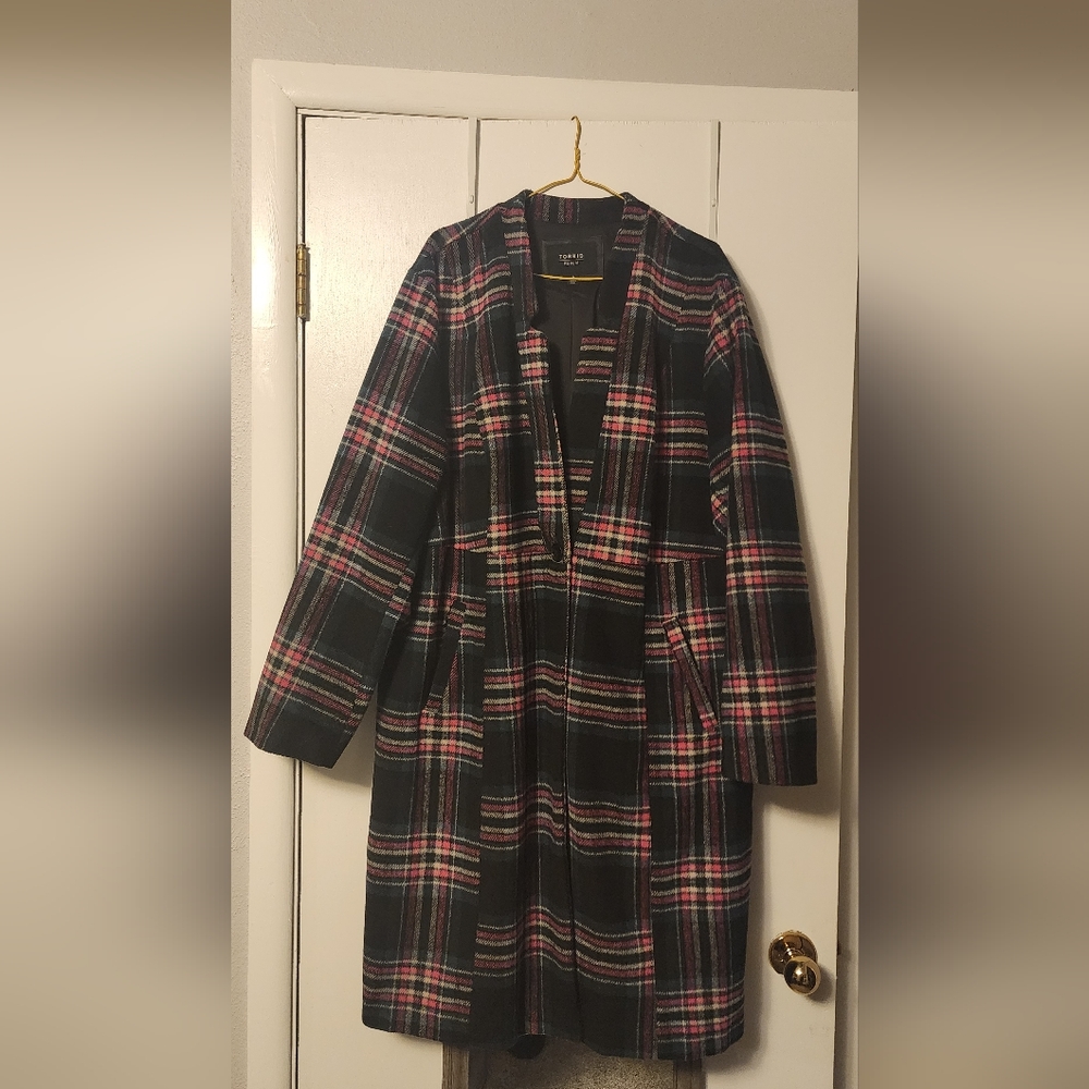 Torrid plaid peacoat plus size